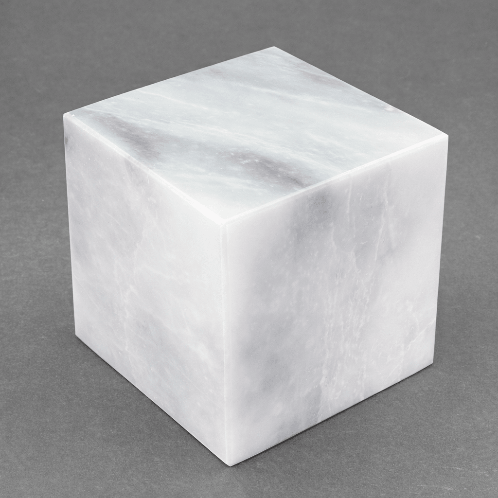 Presse-papier cube en marbre (10 cm) – Décoration de bureau en pierre précieuse