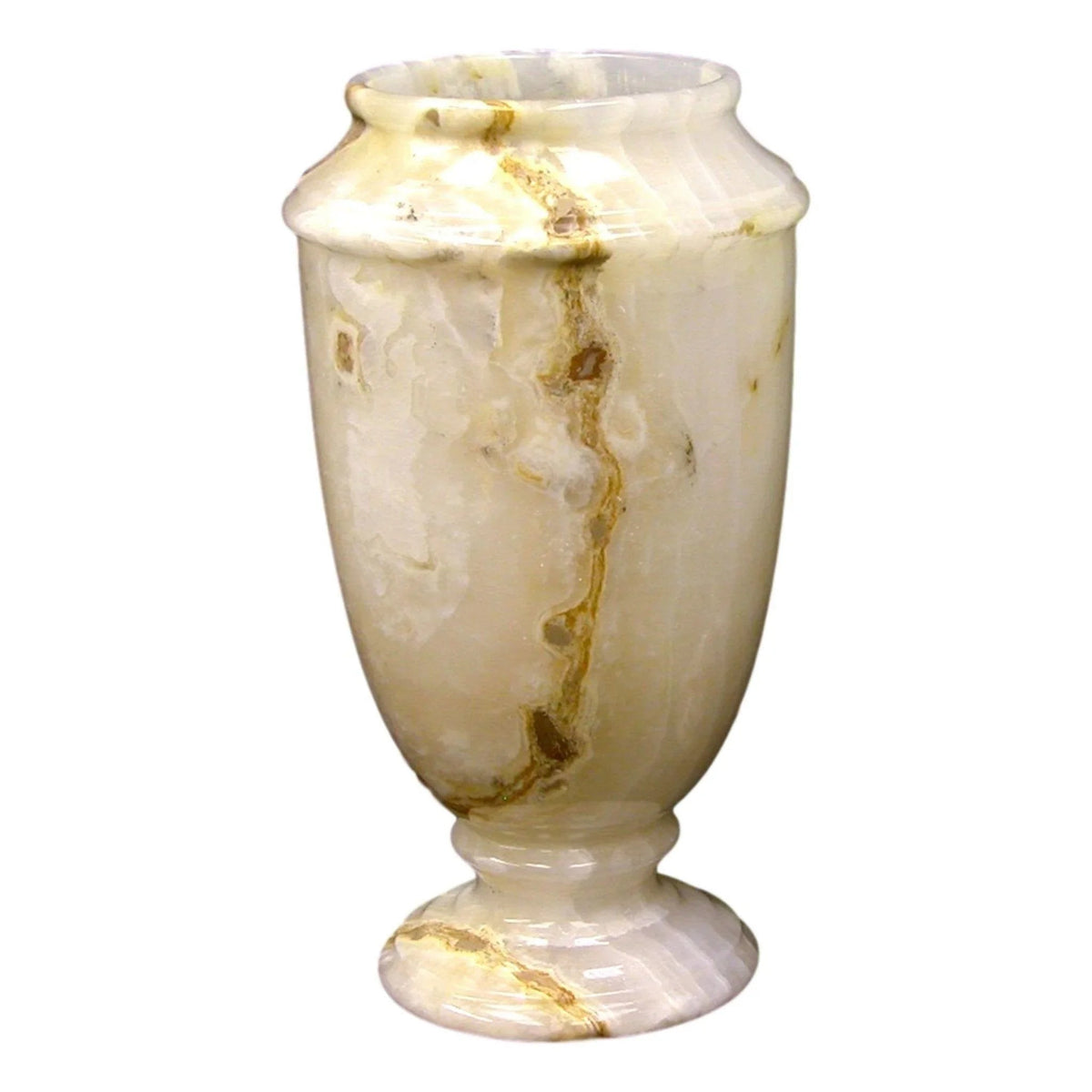 Vase en marbre | Vase décoratif en onyx blanc de 13 pouces