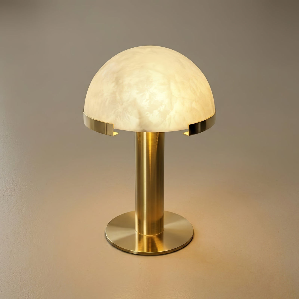 Melange Alabaster Dome Table Lamp