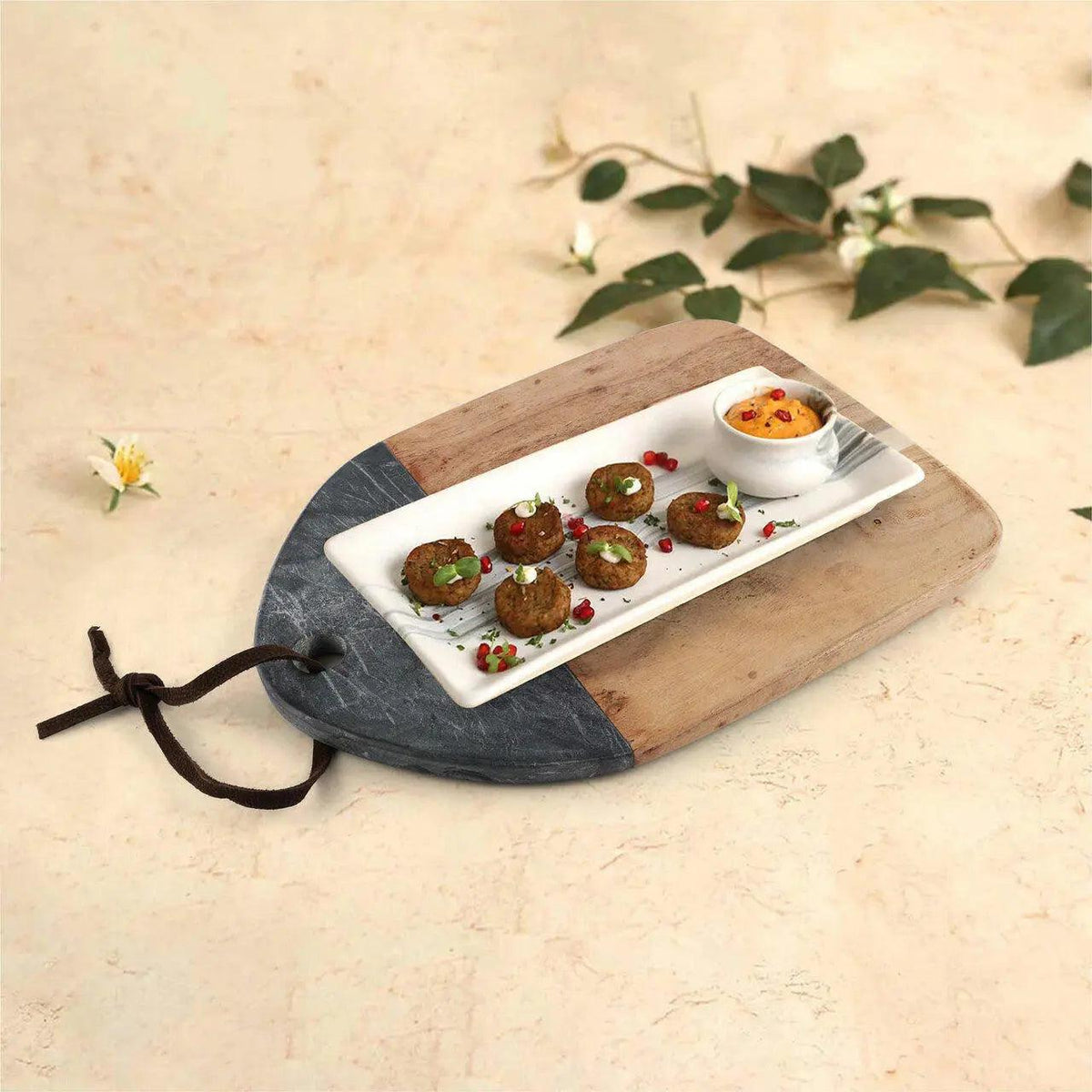 Tagliere in legno e marmo Mesa