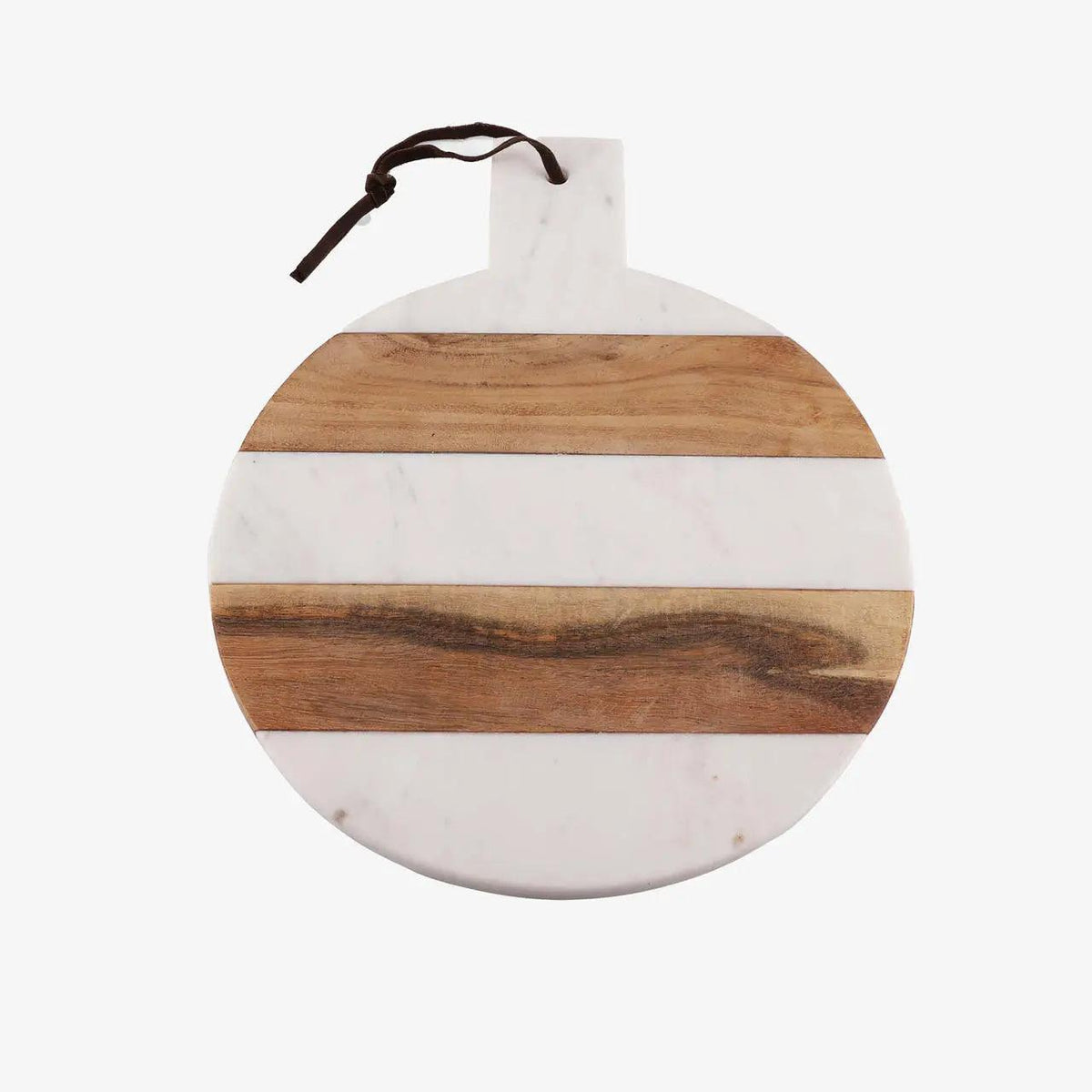 Tagliere da portata Mez rotondo in marmo e legno