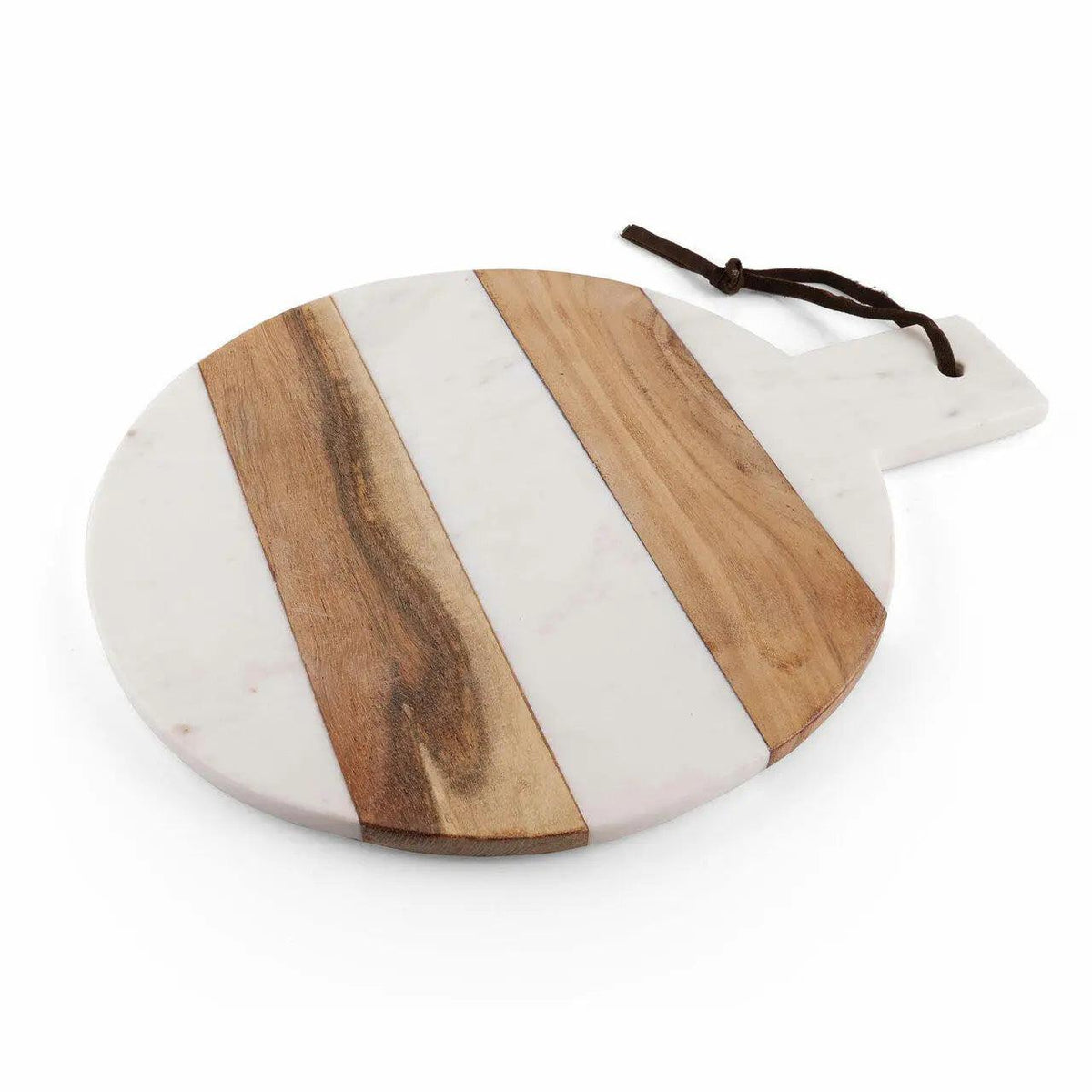 Tagliere da portata Mez rotondo in marmo e legno