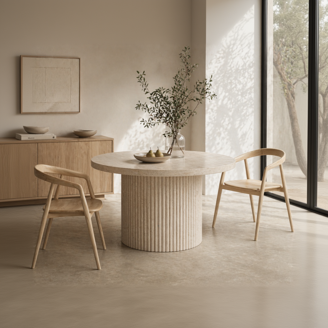 Fauteuil de salle à manger Pablo en bois massif – Finition naturelle