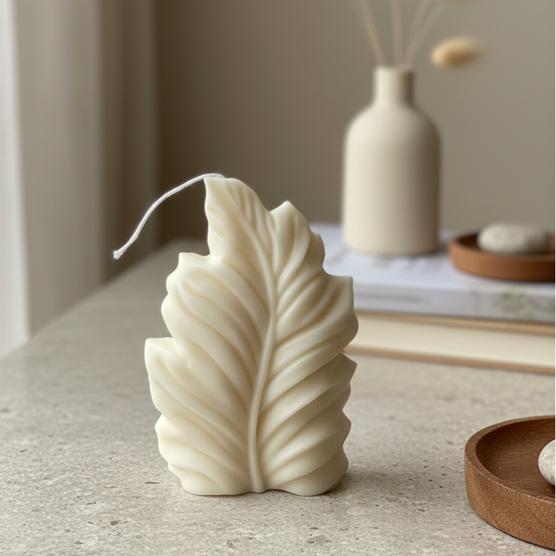 Minimalist Feather Sculpture Candle