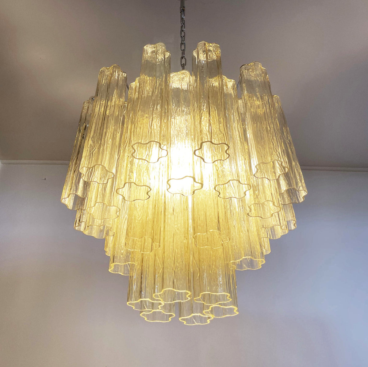 Murano Star Shaped Tube Glass Chandelier