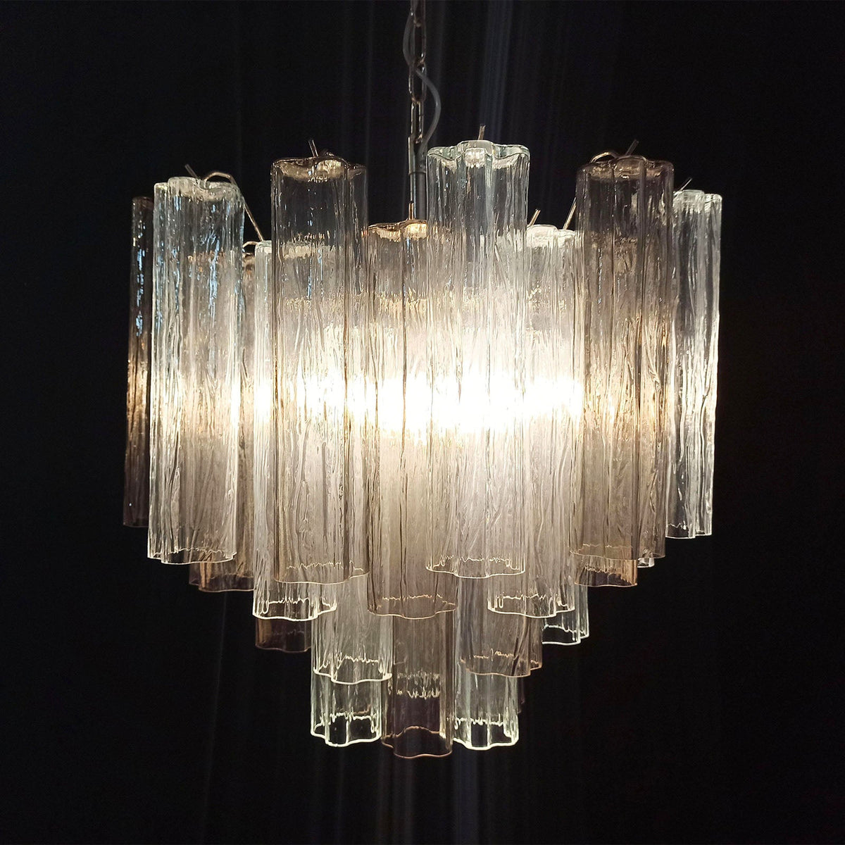 Murano Star Shaped Tube Glass Chandelier