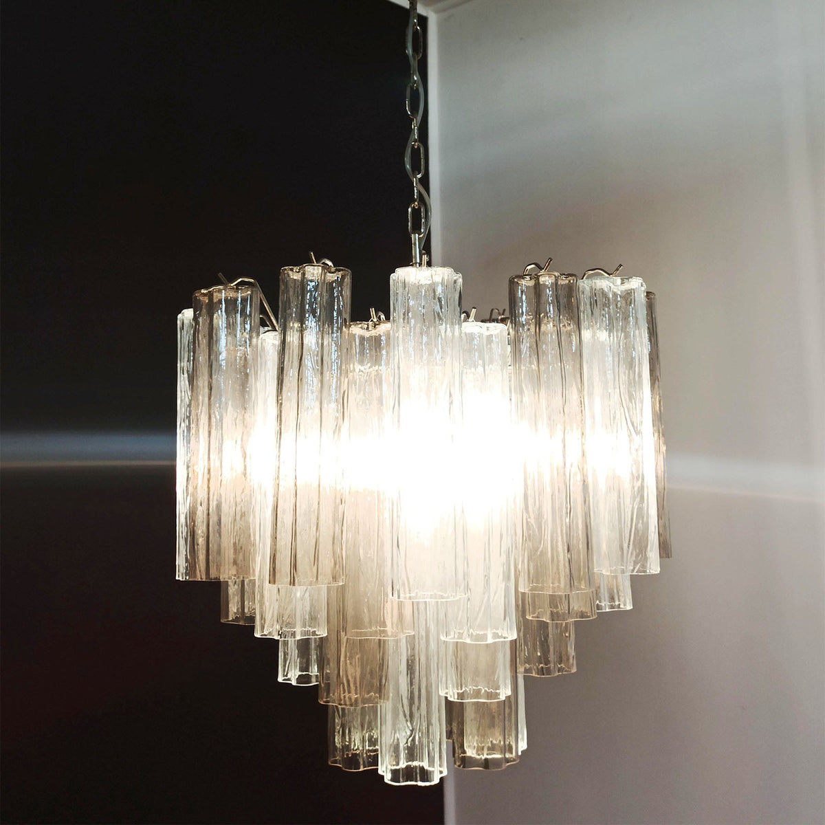 Murano Star Shaped Tube Glass Chandelier