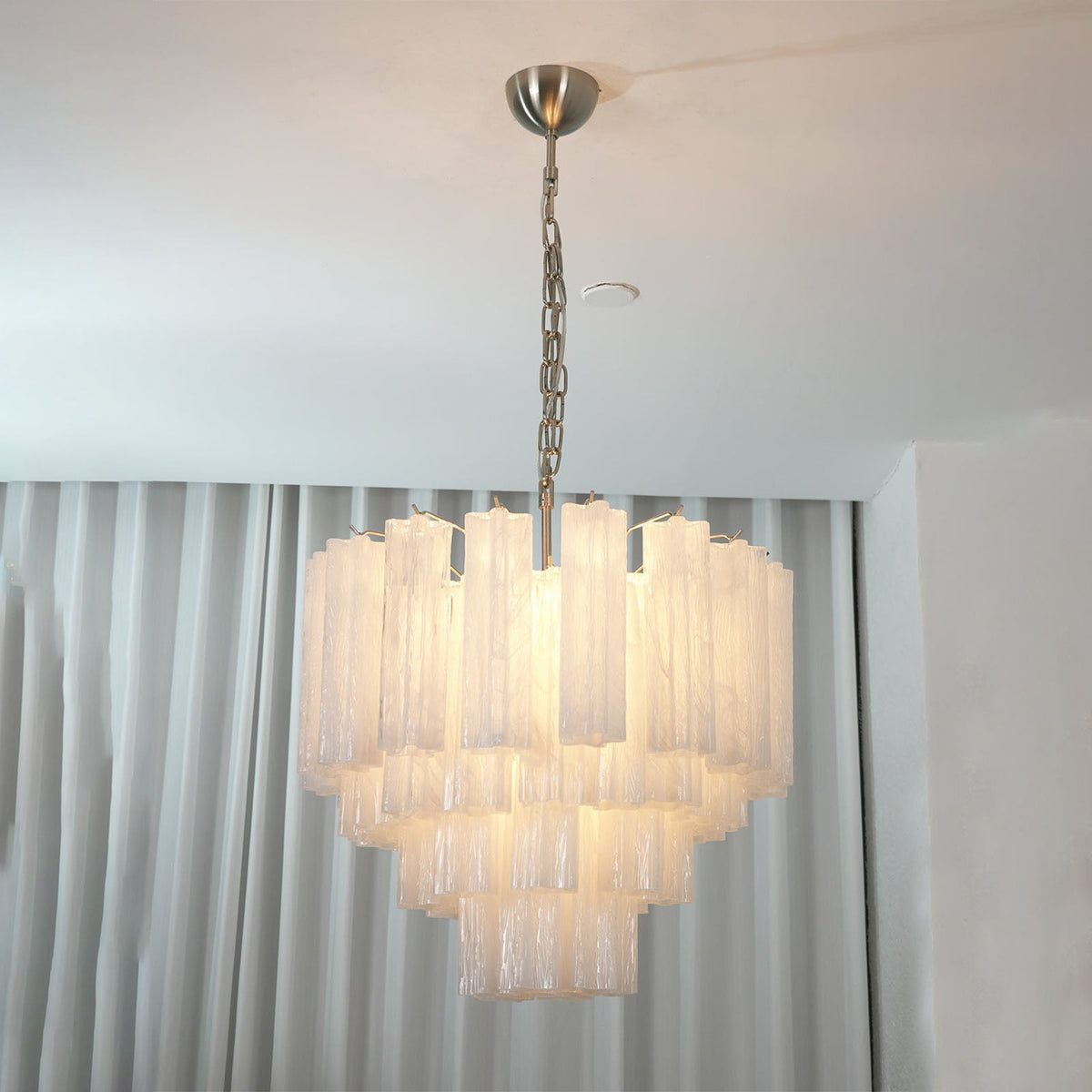 Murano Star Shaped Tube Glass Chandelier