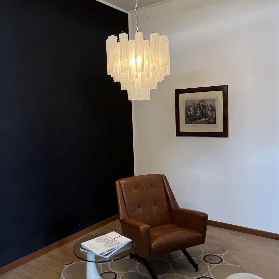 Murano Star Shaped Tube Glass Chandelier