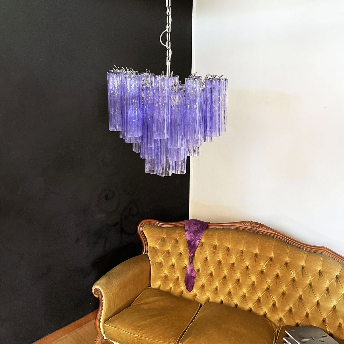 Murano Star Shaped Tube Glass Chandelier