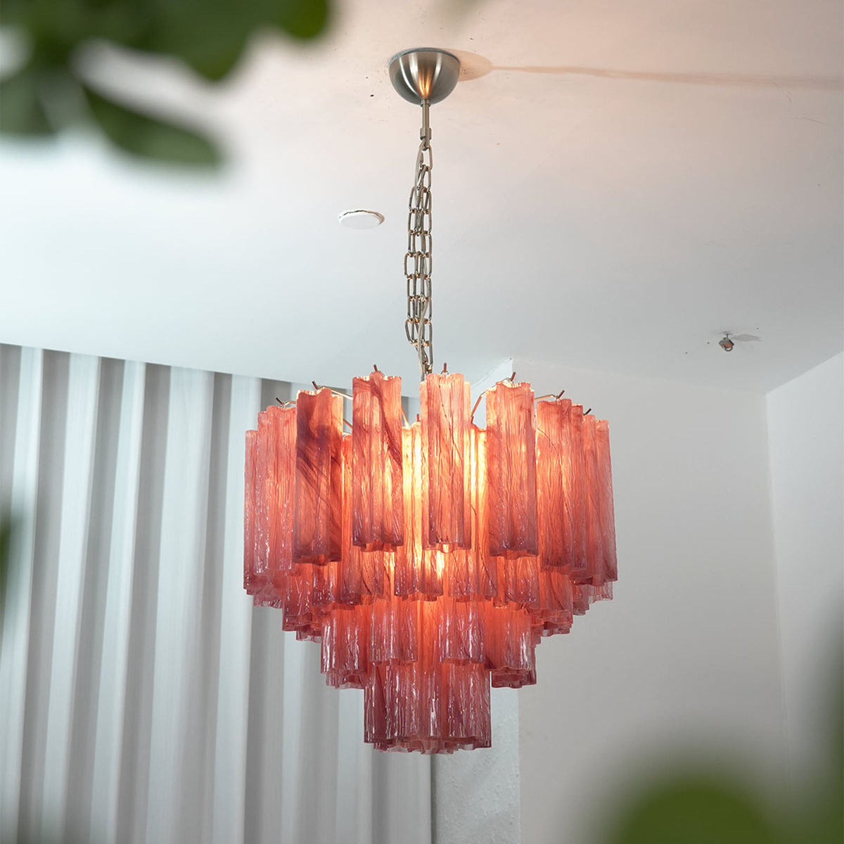 Murano Star Shaped Tube Glass Chandelier