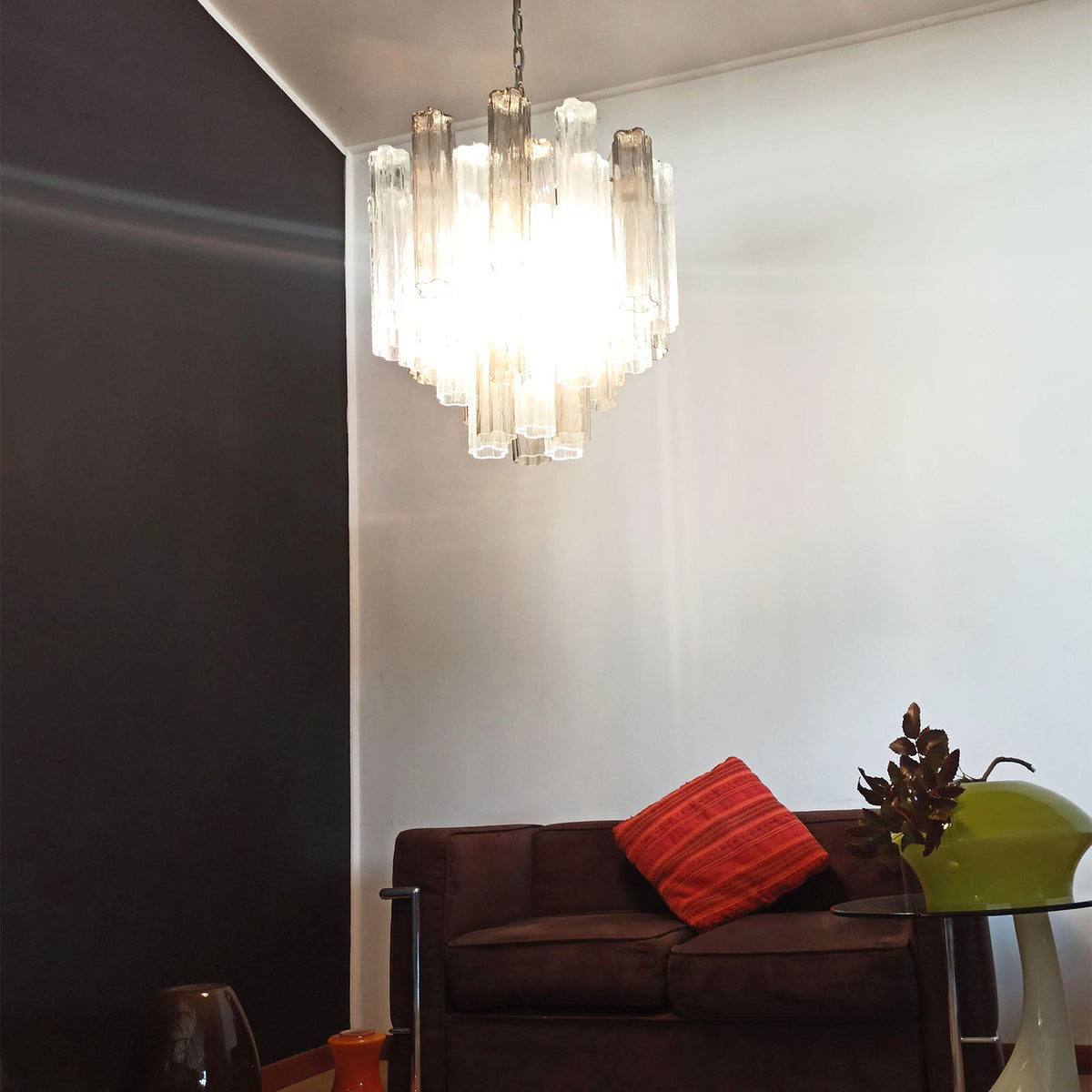 Murano Star Shaped Tube Glass Chandelier
