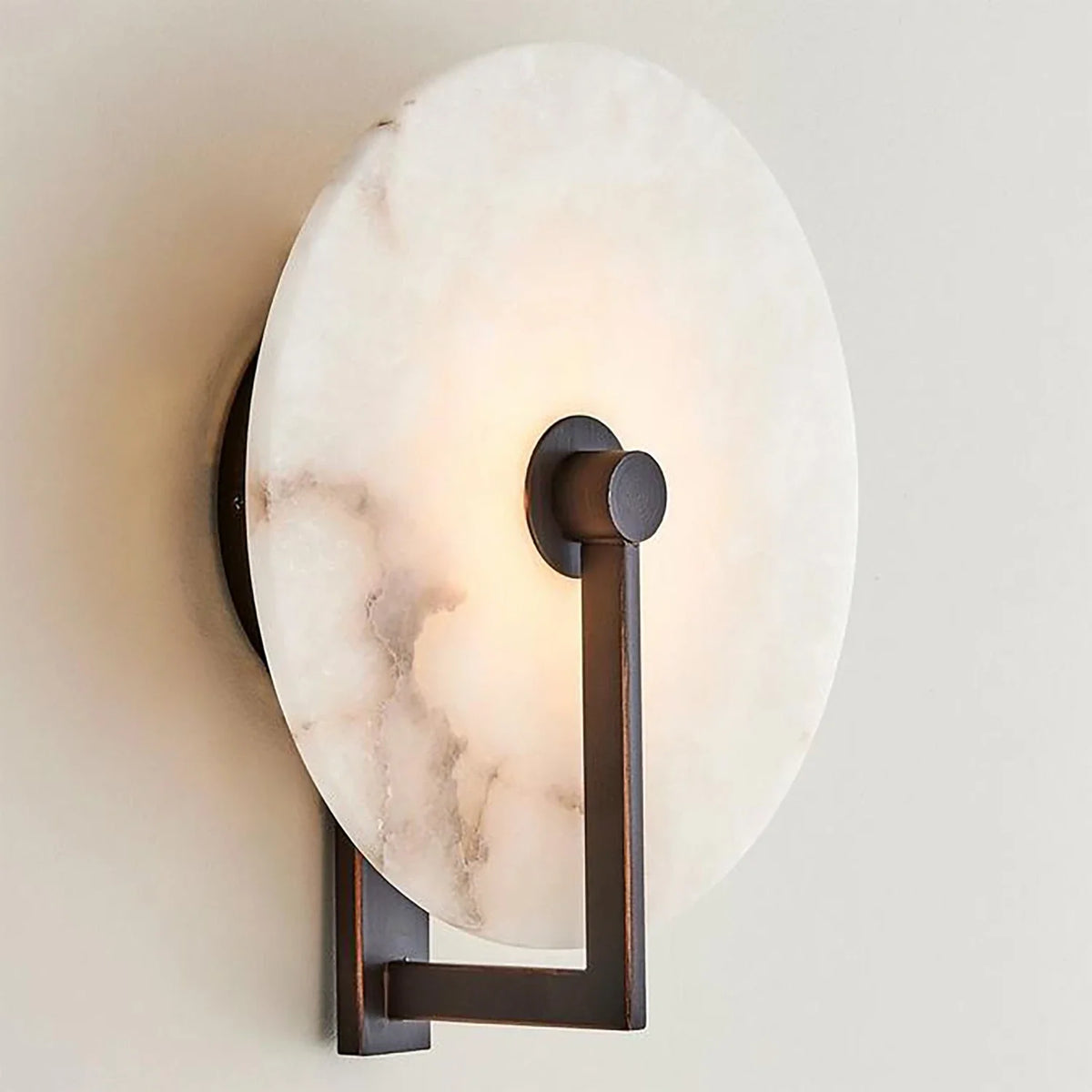Applique murale LED en albâtre naturel