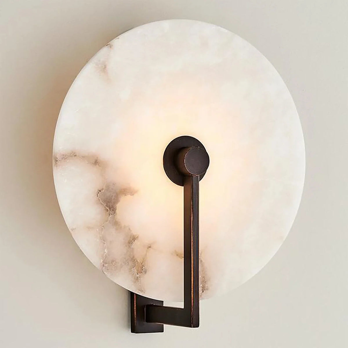 Applique murale LED en albâtre naturel