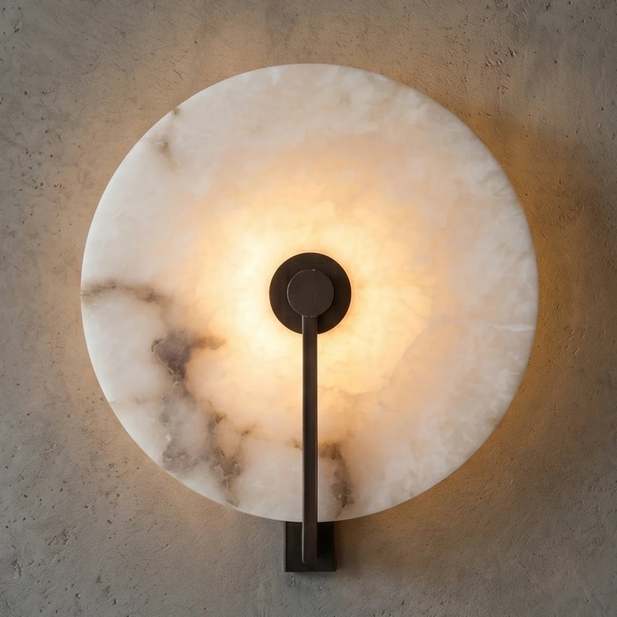 Applique murale LED en albâtre naturel