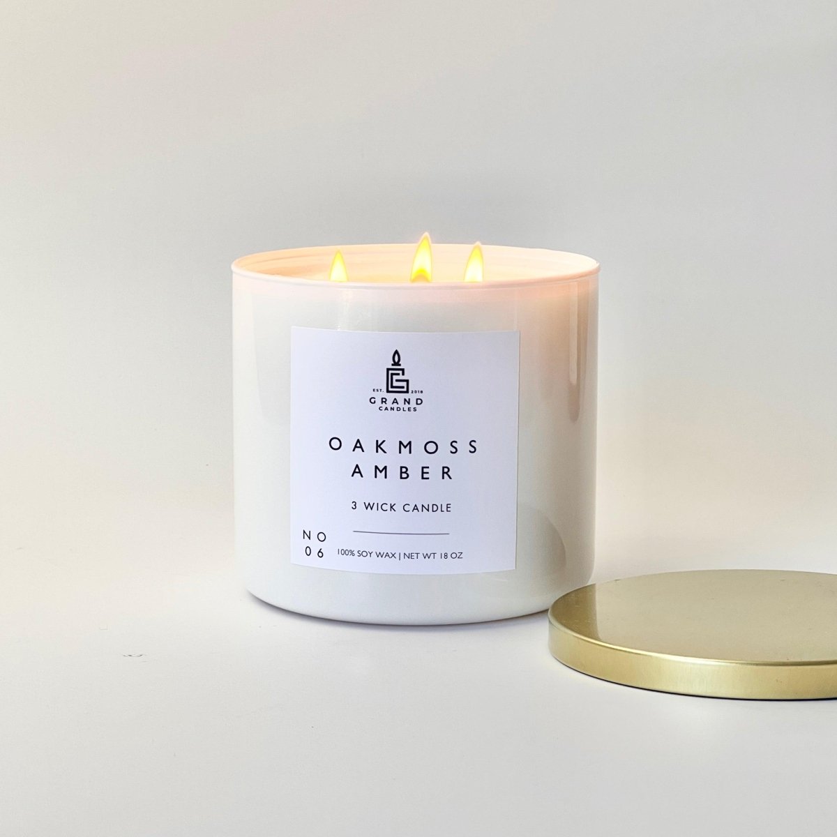 Bougie au soja ambre et mousse de chêne