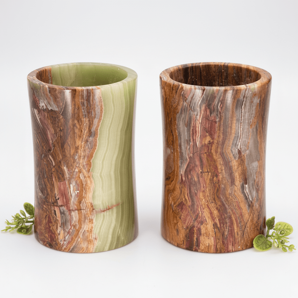 Vase cylindrique en onyx (6 pouces) – Décoration d'intérieur en pierre fine