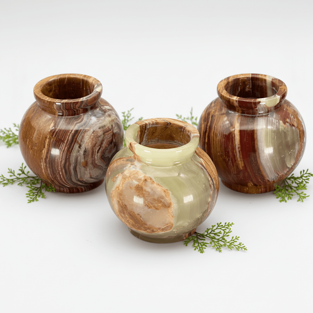 Vaso in onice (10 cm) Complemento d'arredo in pietra dura