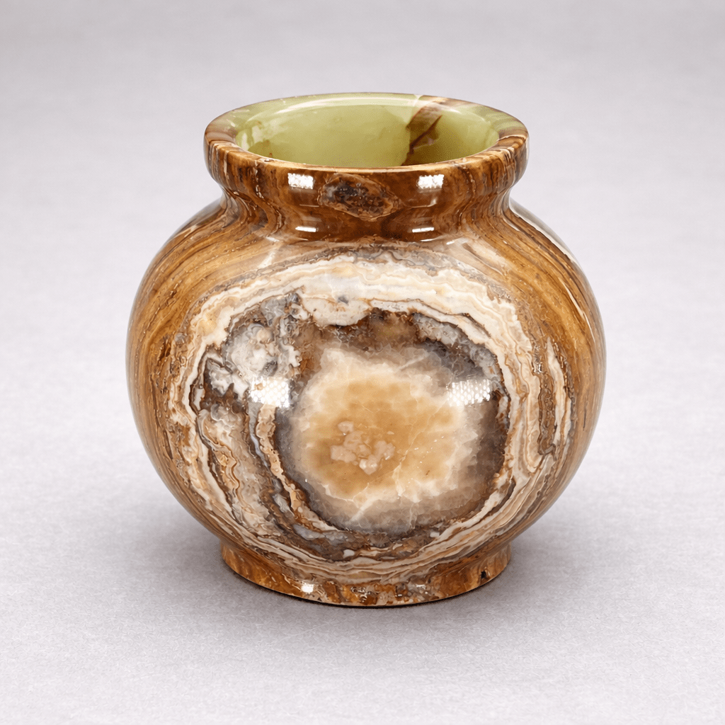 Vaso in onice (10 cm) Complemento d'arredo in pietra dura