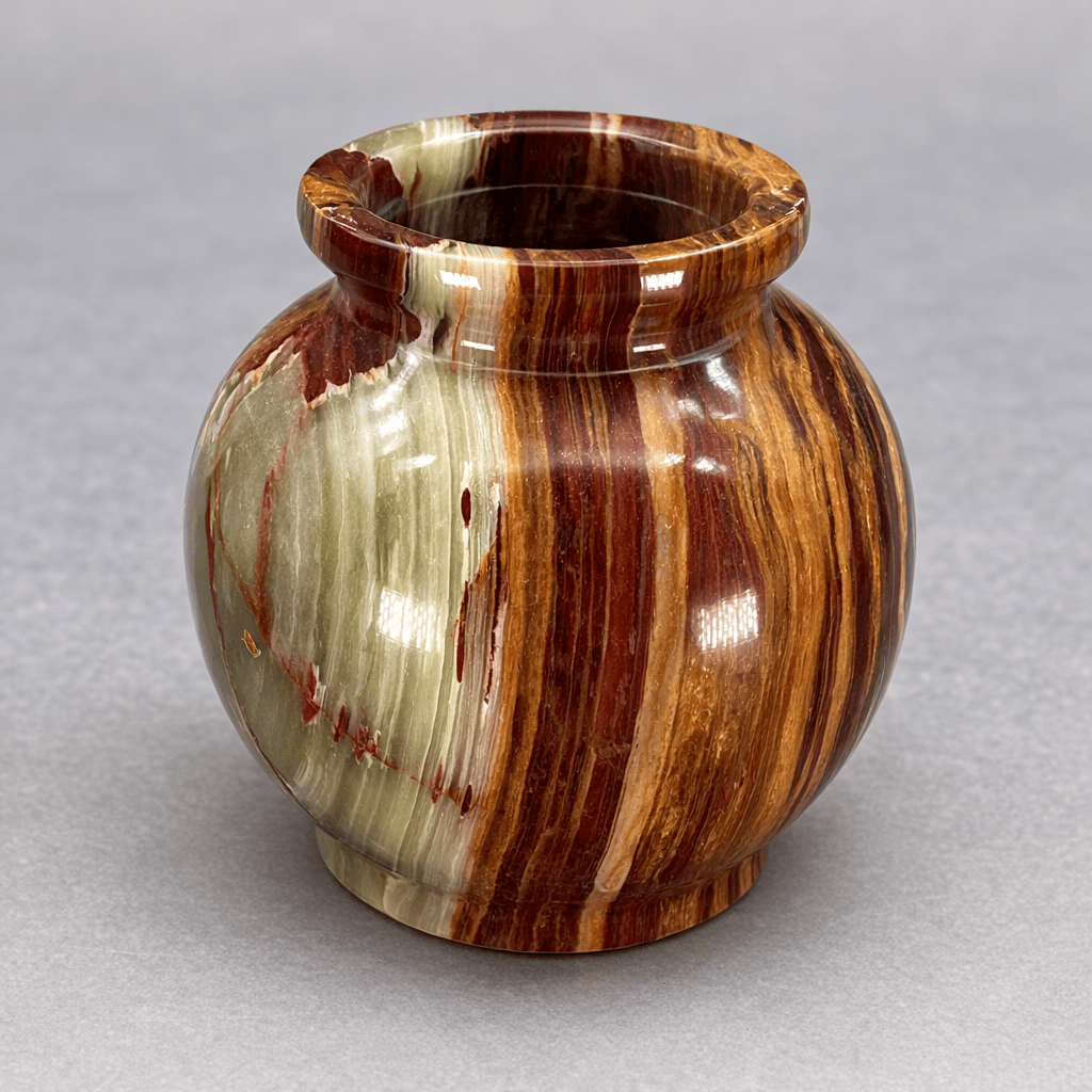 Vaso in onice (10 cm) Complemento d'arredo in pietra dura