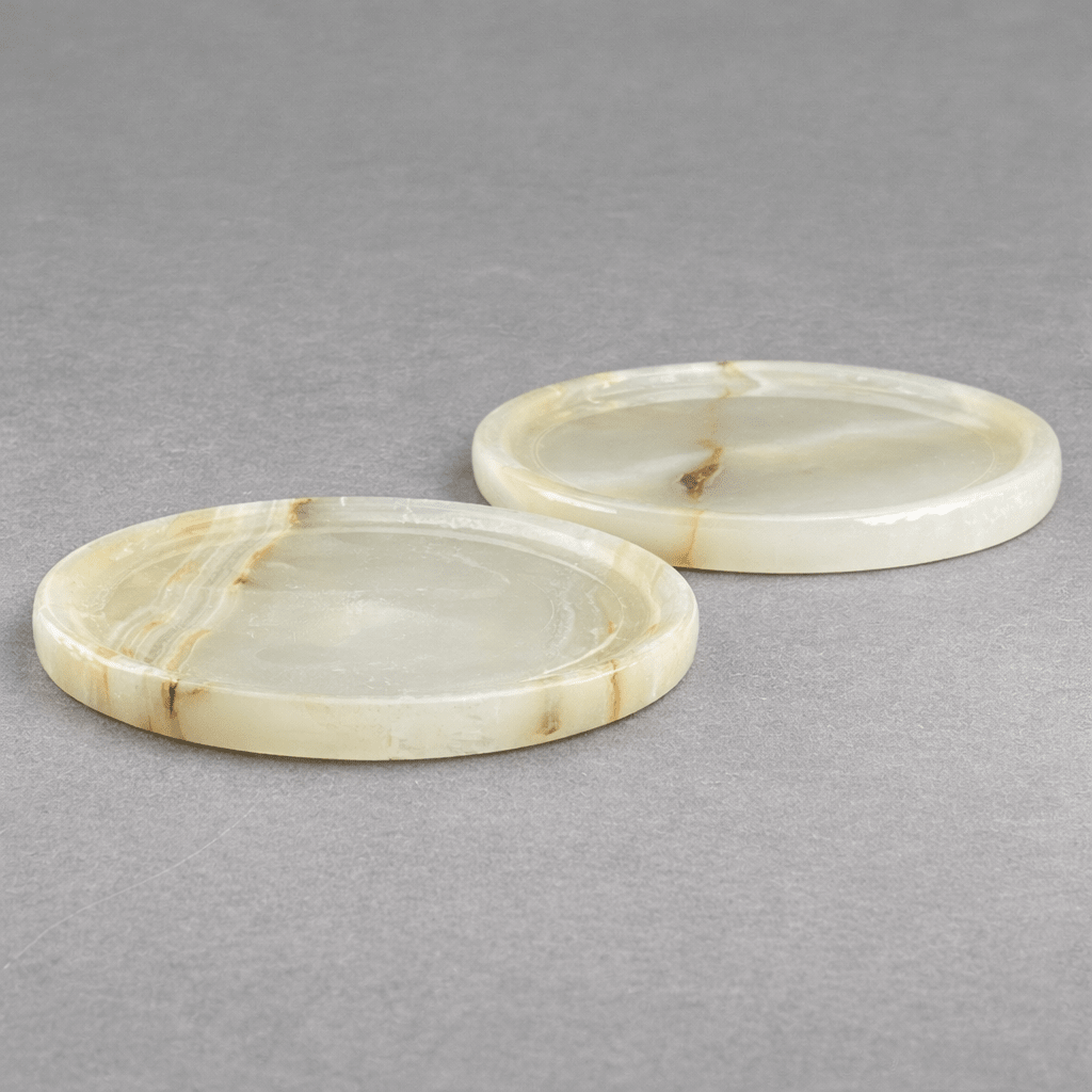 Sous-verre rond en onyx (4 pouces) (1 pièce) Décoration intérieure en pierre précieuse