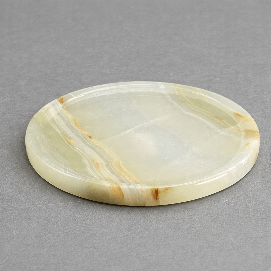 Sous-verre rond en onyx (4 pouces) (1 pièce) Décoration intérieure en pierre précieuse