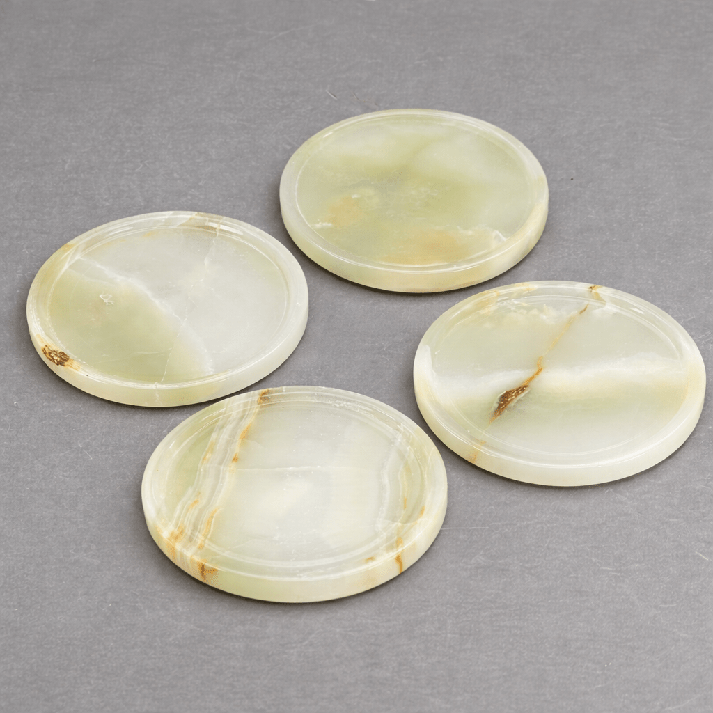 Sous-verre rond en onyx (4 pouces) (1 pièce) Décoration intérieure en pierre précieuse