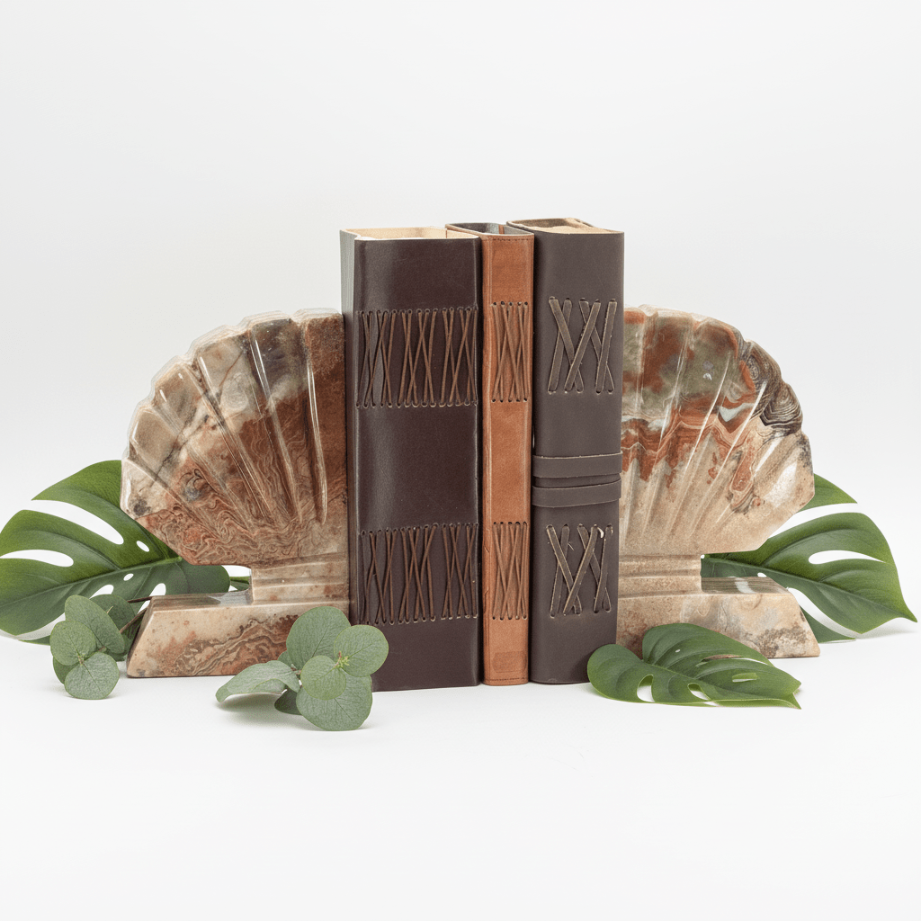 Serre-livres en onyx (20 cm), décoration d'intérieur en pierre fine