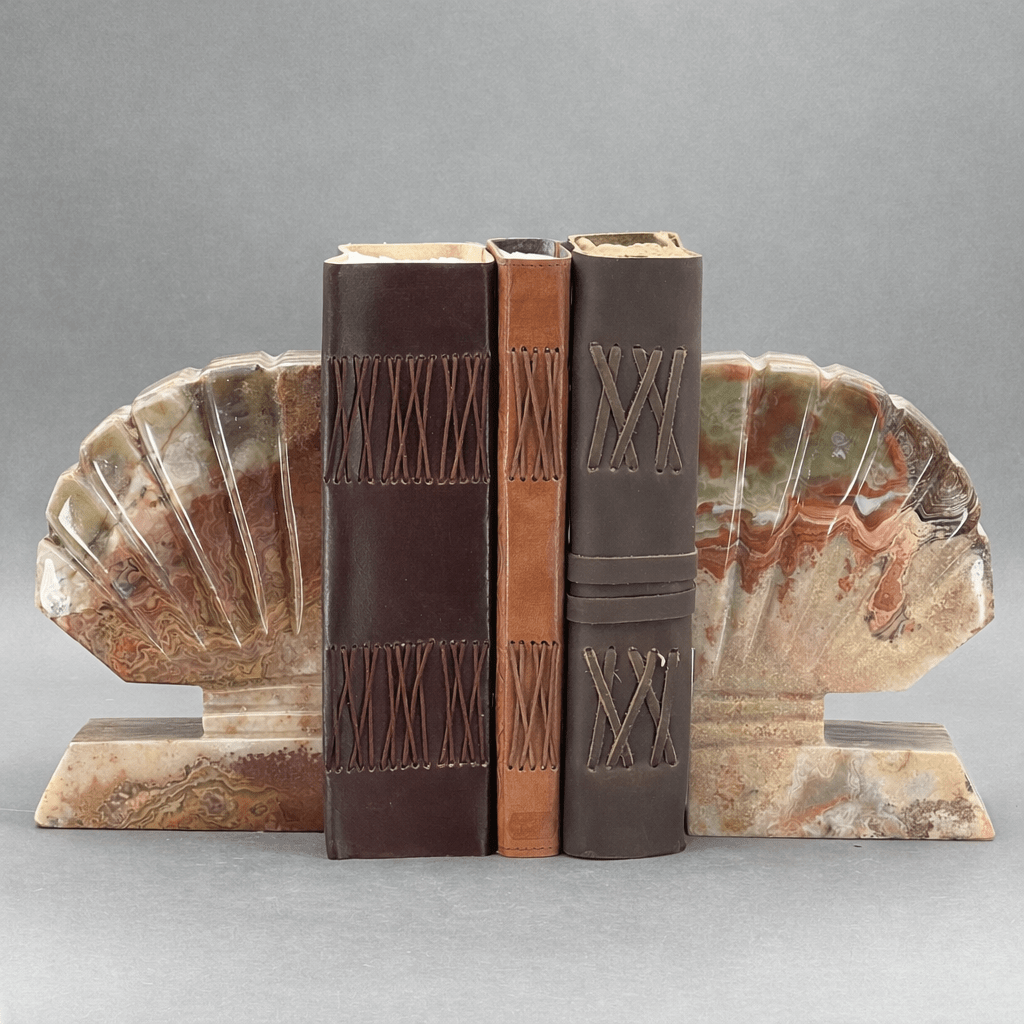 Serre-livres en onyx (20 cm), décoration d'intérieur en pierre fine