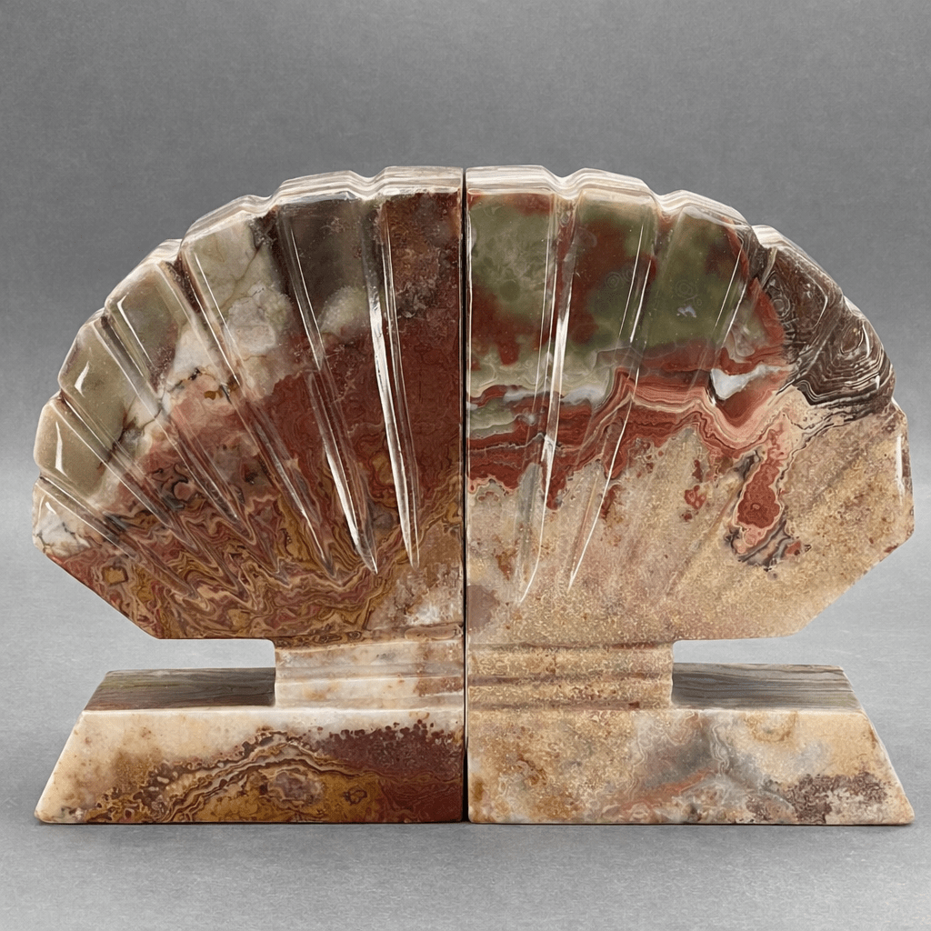 Serre-livres en onyx (20 cm), décoration d'intérieur en pierre fine