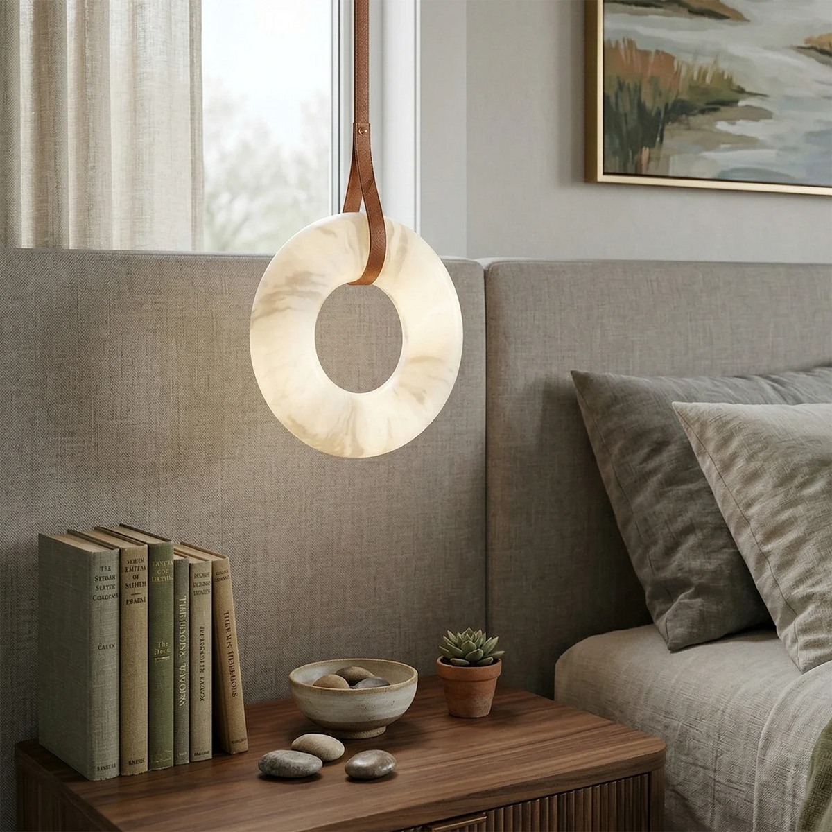 Halo Alabaster Pendant Light