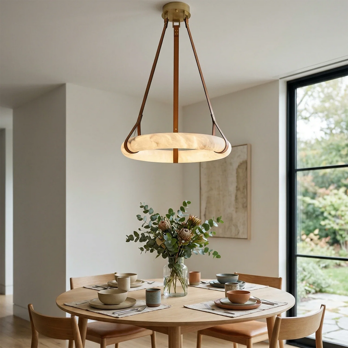 Halo Alabaster Pendant Light
