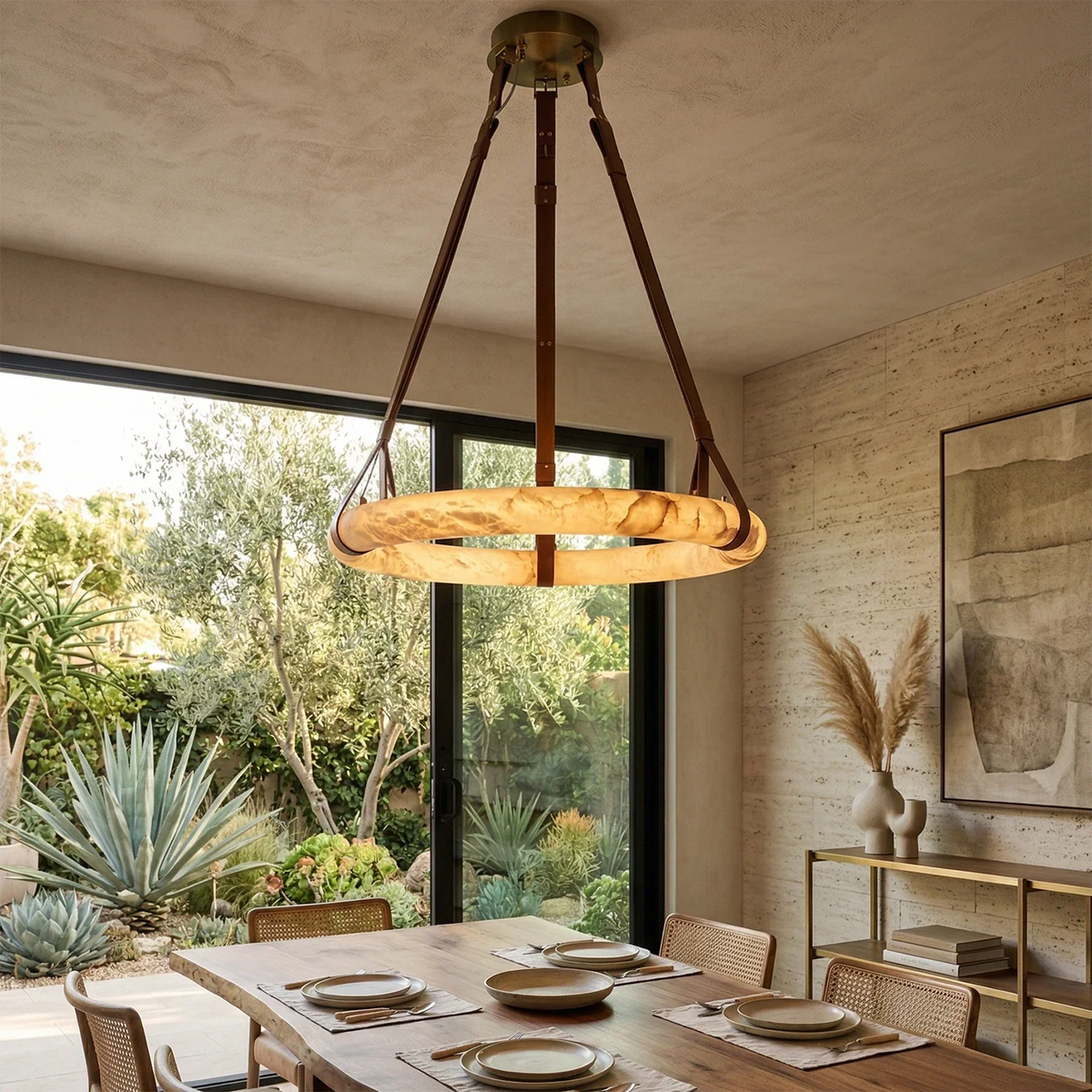 Halo Alabaster Pendant Light