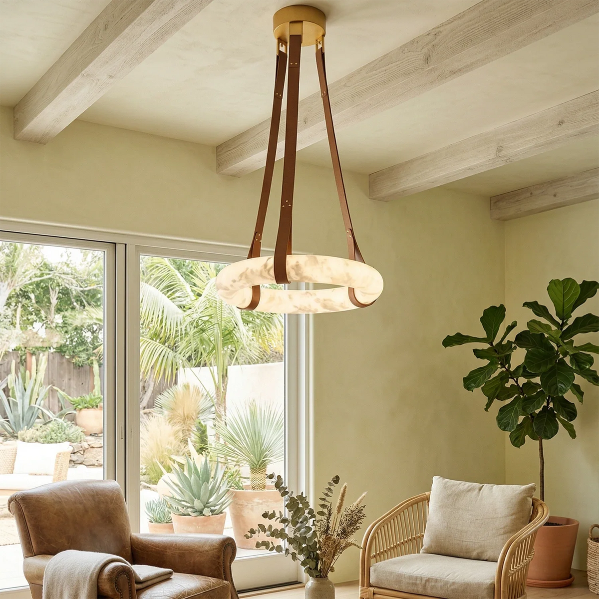 Halo Alabaster Pendant Light