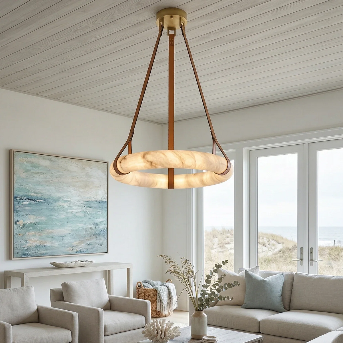 Halo Alabaster Pendant Light