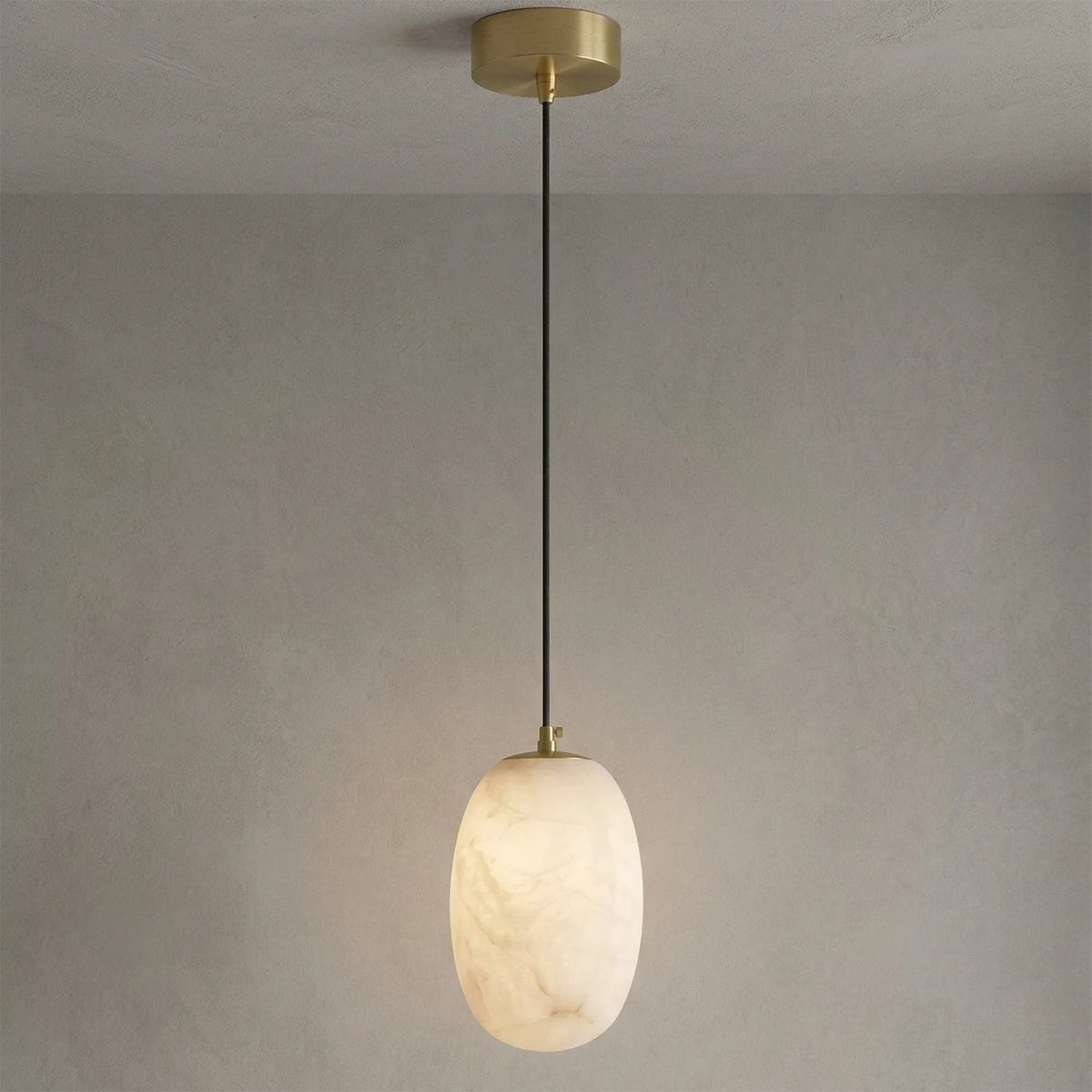 Oval Alabaster Pendant Light