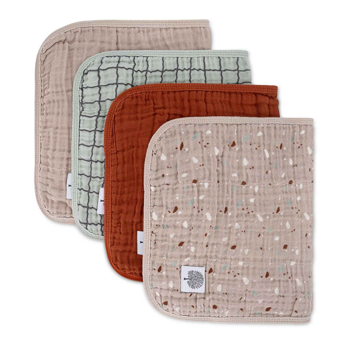 Set Pebble - Panni ruttino in mussola (confezione da 4)