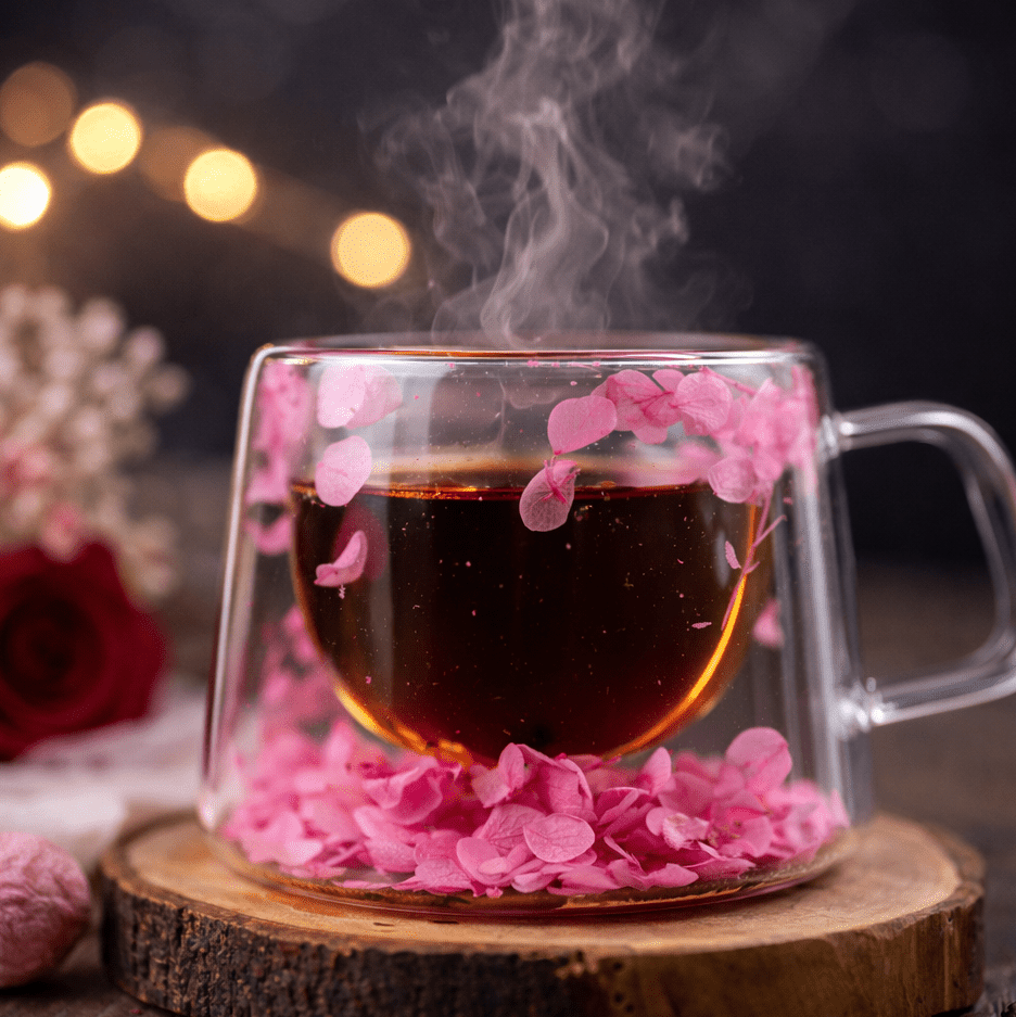 Double Glass Handcrafted Flower Glass Cup Mugs with Dried Flowers - Unique Floral Tea & Coffee Mug