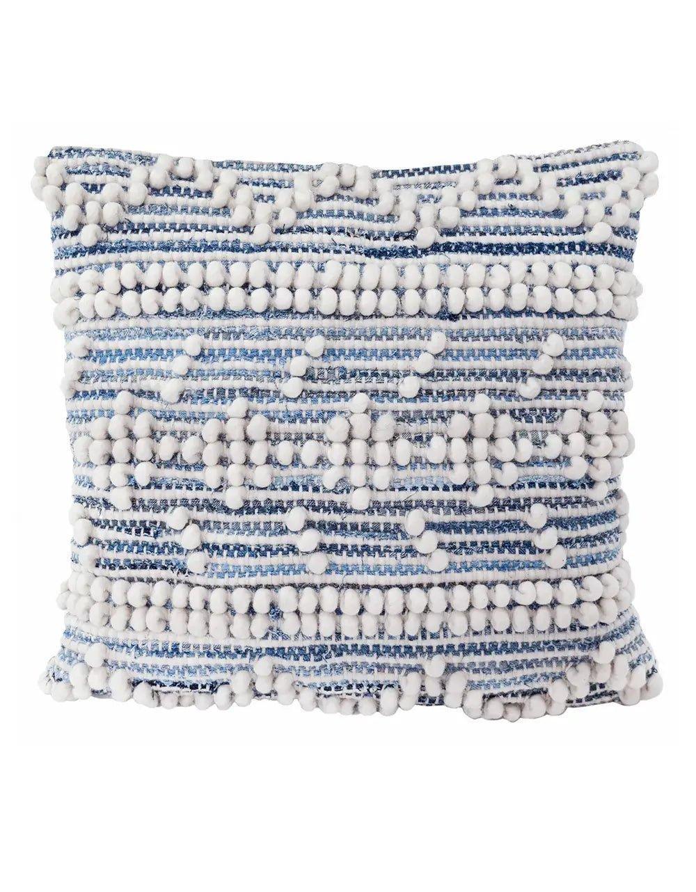 Housse de coussin en jean recyclé | Collection tissée à la main