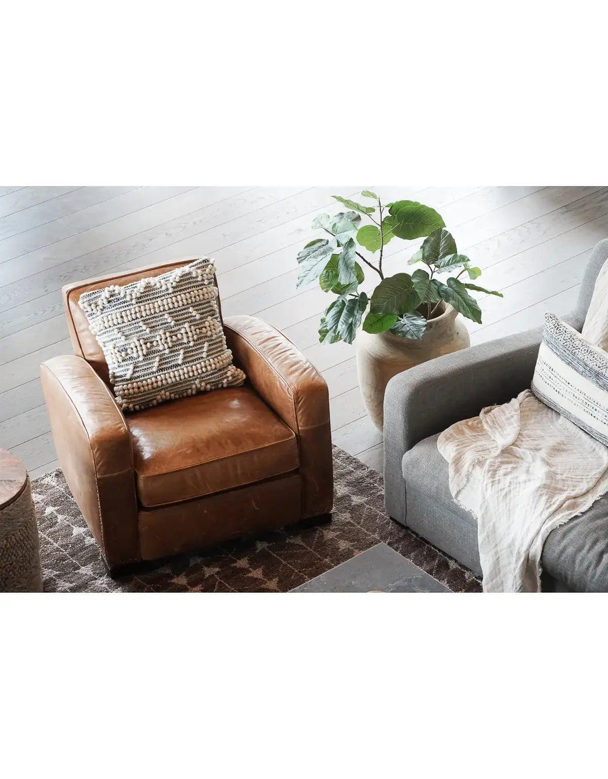 Housse de coussin en jean recyclé | Collection tissée à la main