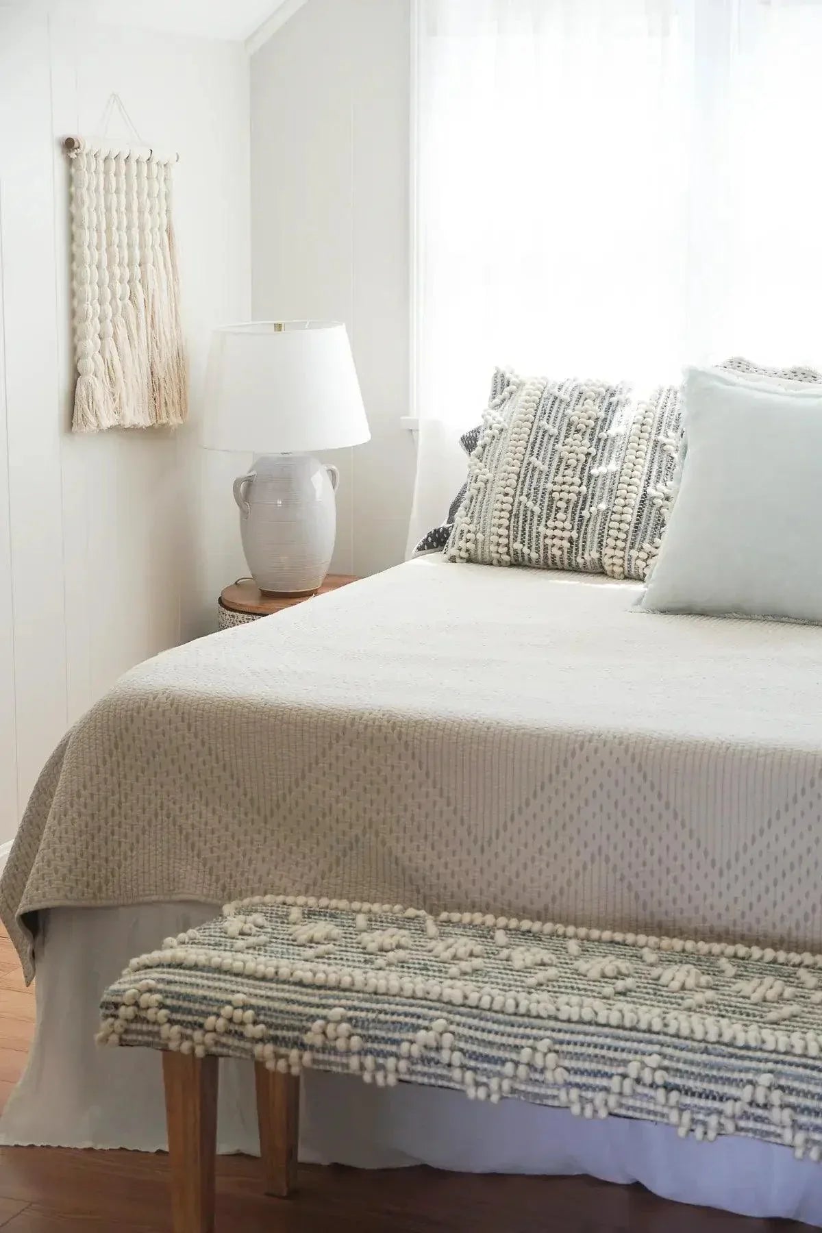 Housse de coussin en jean recyclé | Collection tissée à la main
