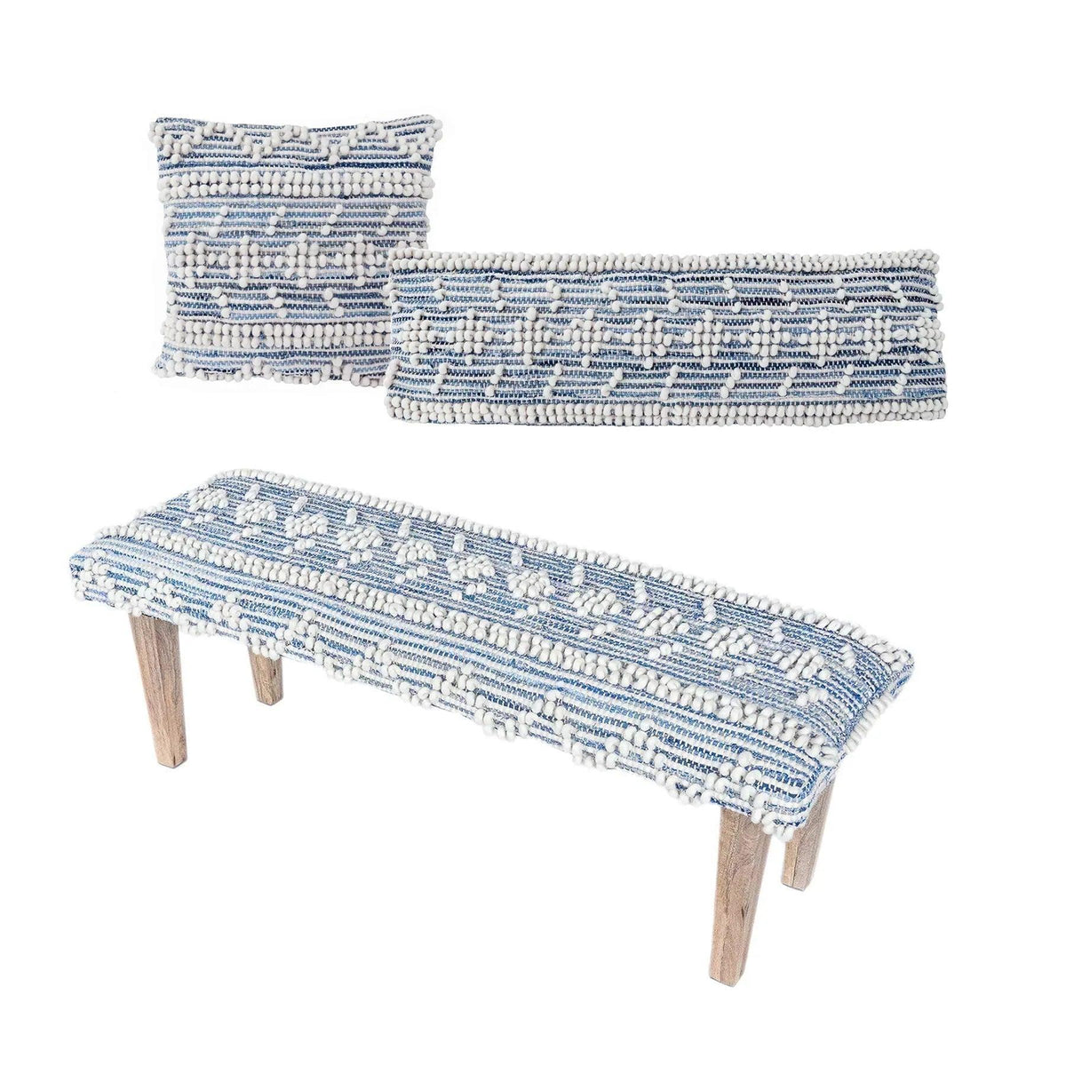 Housse de coussin en jean recyclé | Collection tissée à la main