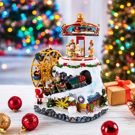 Figurine de Noël musicale avec mouvement rotatif
