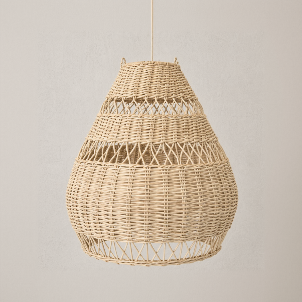 Suspension Alaya en rotin naturel