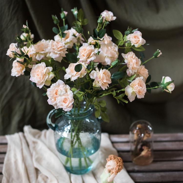 Tige de rose artificielle « Faux Real » au toucher naturel, 63,5 cm de hauteur, en soie