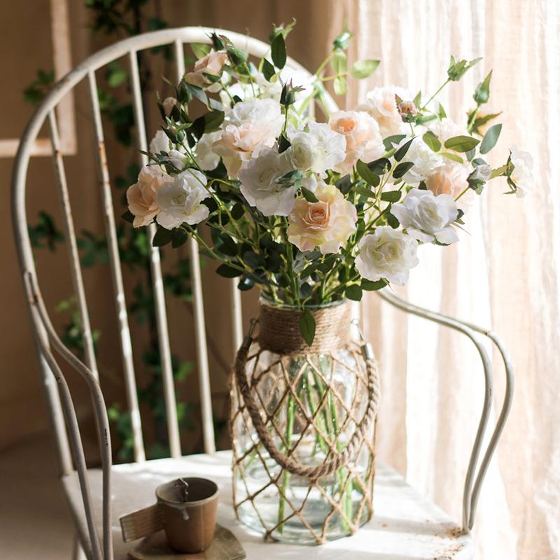 Tige de rose artificielle « Faux Real » au toucher naturel, 63,5 cm de hauteur, en soie