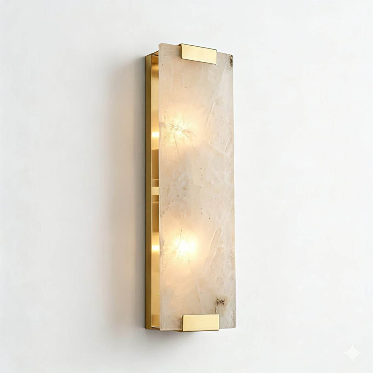 Rectangular Natural Alabaster Wall Sconce