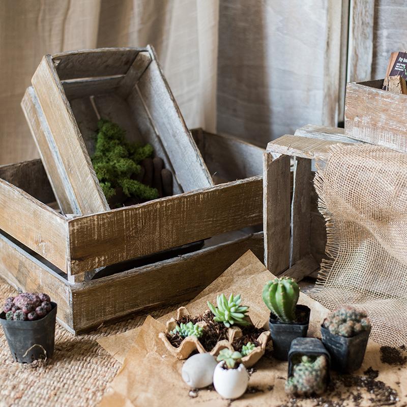 Caisses rectangulaires en bois massif