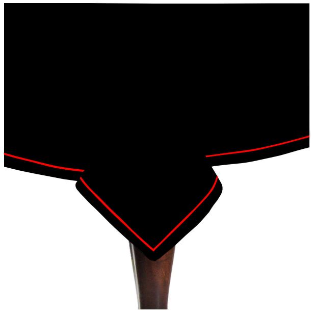 Nappe unie en satin de coton avec bordure brodée simple - Noir