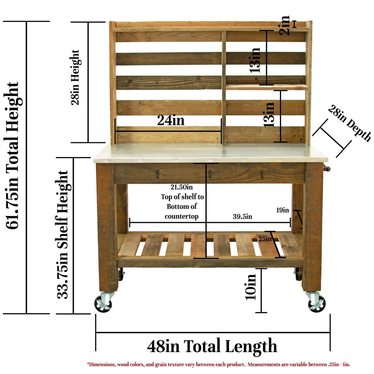 Table de rempotage en séquoia